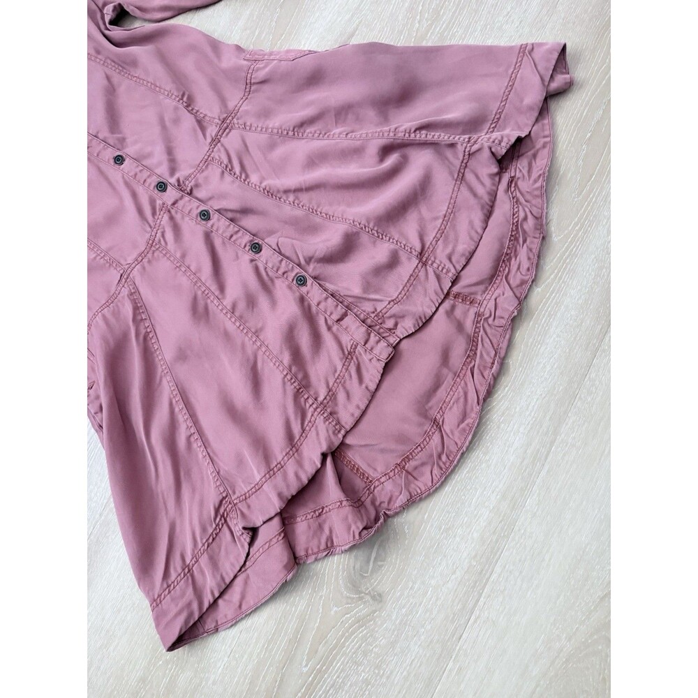 Anthropologie Holding Horses Mariona Lyocell Shirt Dress 6 Mauve Utility Hi-Lo - Picture 5 of 16
